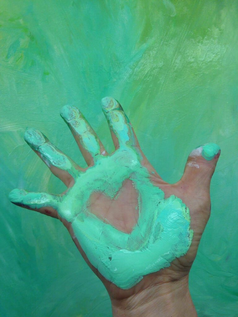 Groene hand Gerie
